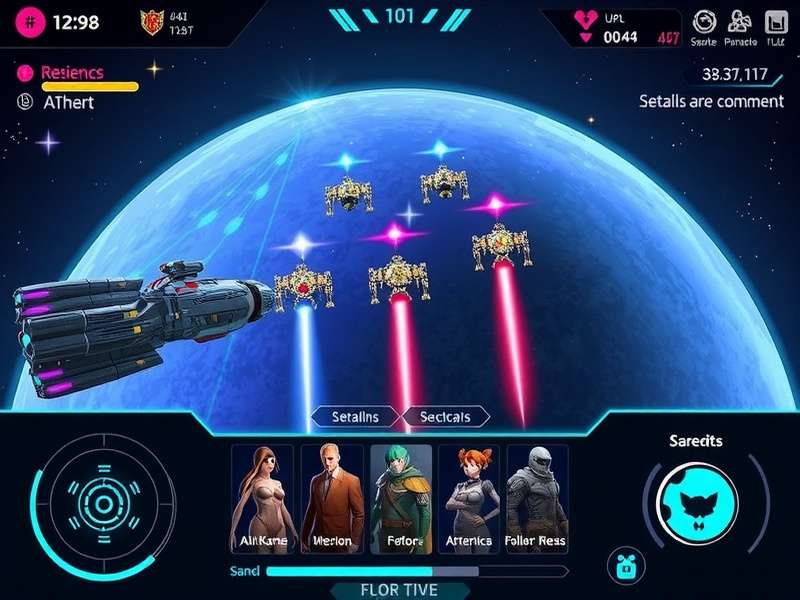 Lunar Lash Stellar Showdown gameplay screenshot showing space combat
