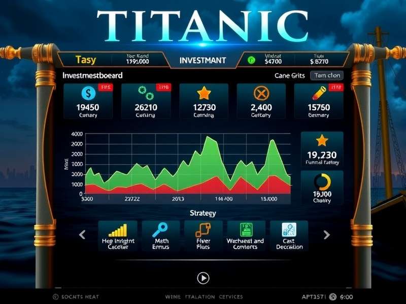 Titanic Financial Fortunes gameplay interface showing investment dashboard