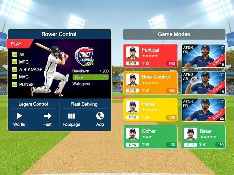 Cricket Fever Legends multiple game modes selection screen