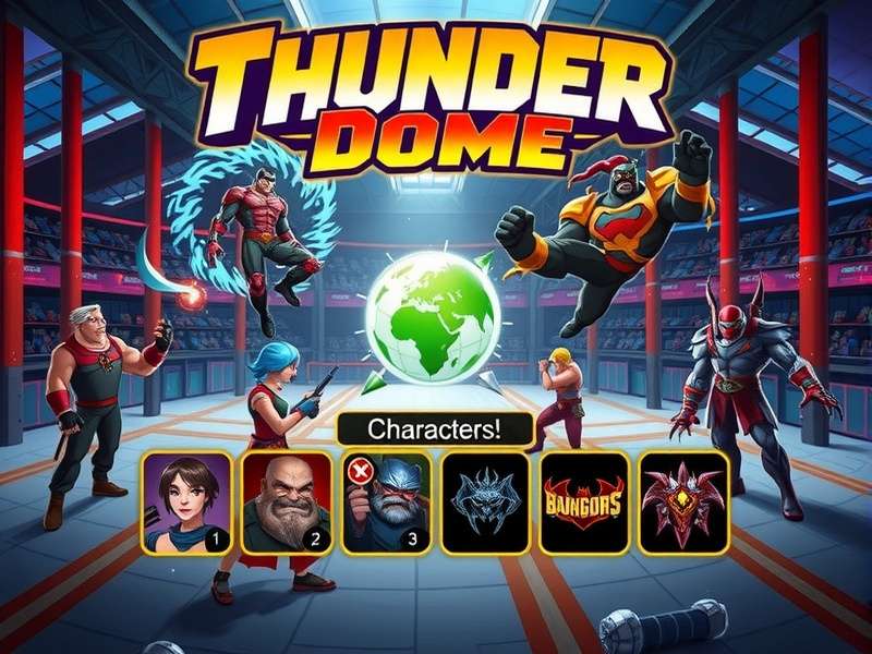 Thunder Dome gameplay screenshot showing character abilities