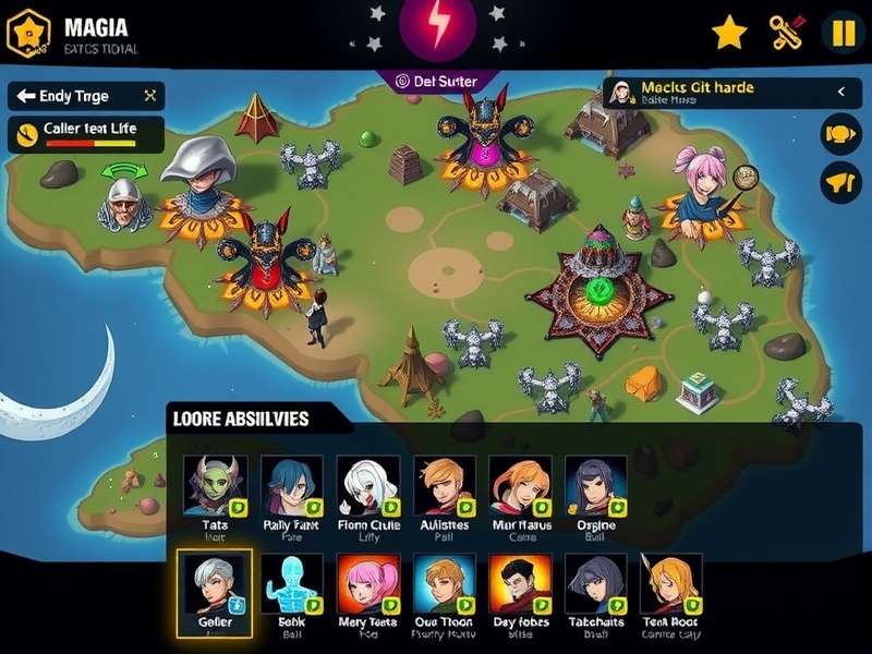 Magia Battle Royale map showing different zones and loot locations