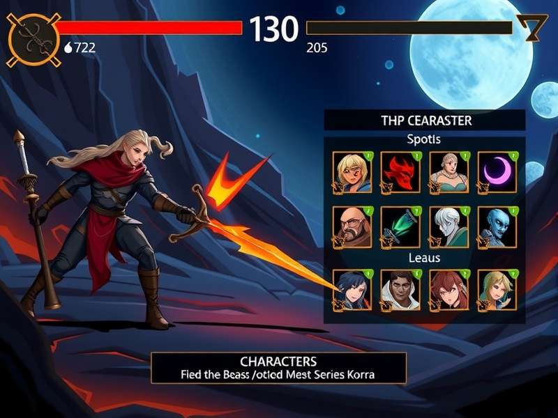 Flaming Blade Bash character progression interface