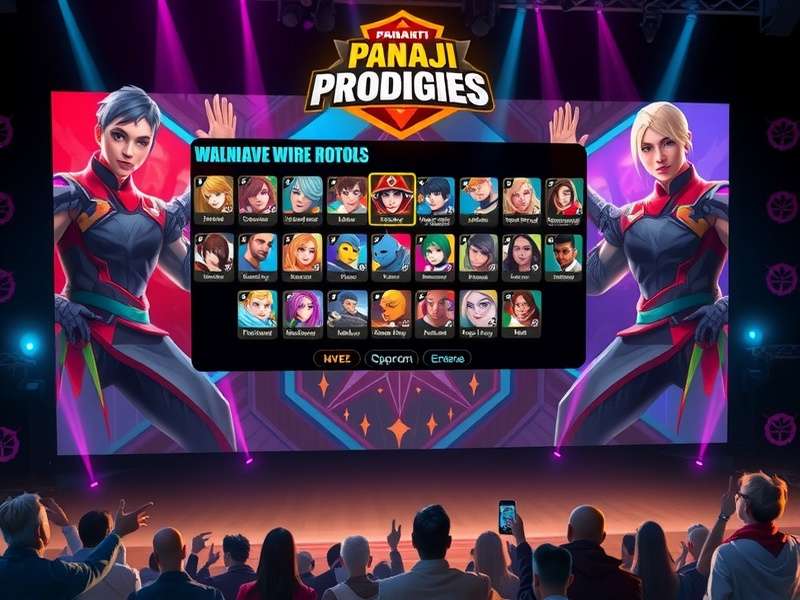 Panaji Prodigies character selection screen showing diverse roster