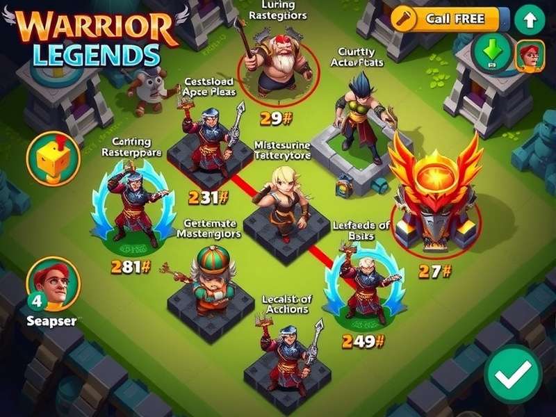 Clash Warrior Legends strategic base layout showing optimal defense placement