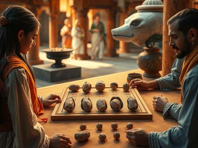 Traditional Nut Magic Sage game setup with nuts and board