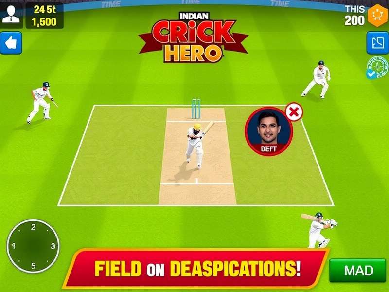 Indian Crick Hero gameplay screenshot showing batting interface