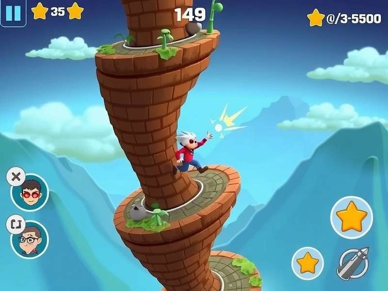 India Helix Run Gameplay India Helix Run gameplay screenshot showing character running on helix tower
