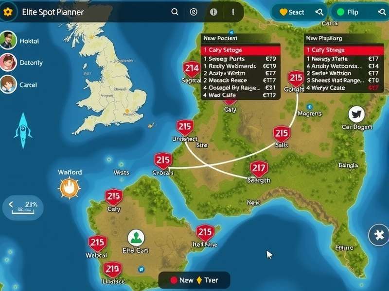 Elite Spot Planner gameplay interface showing strategic planning elements
