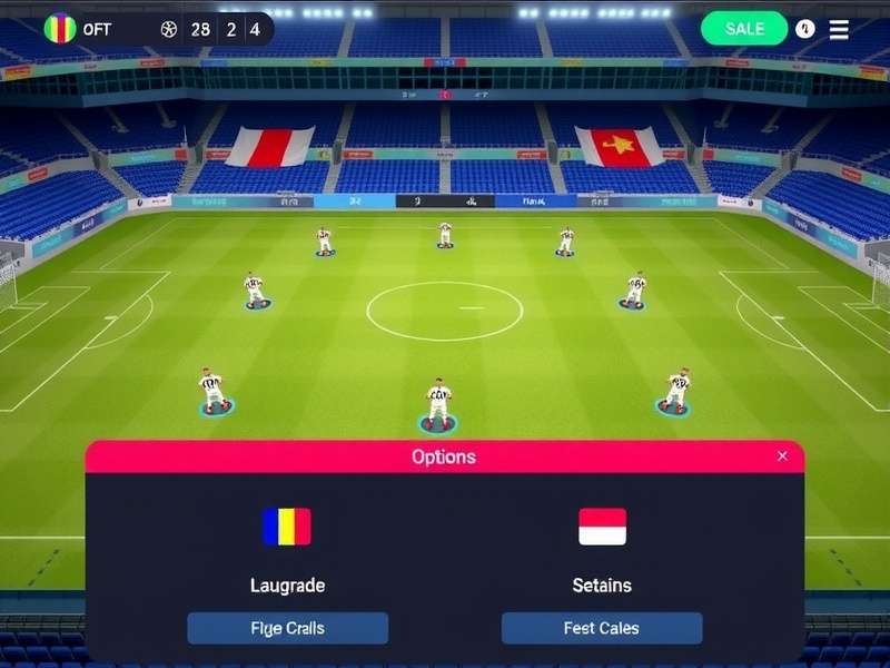 Vinit S Soccer Sim gameplay screenshot showing football match