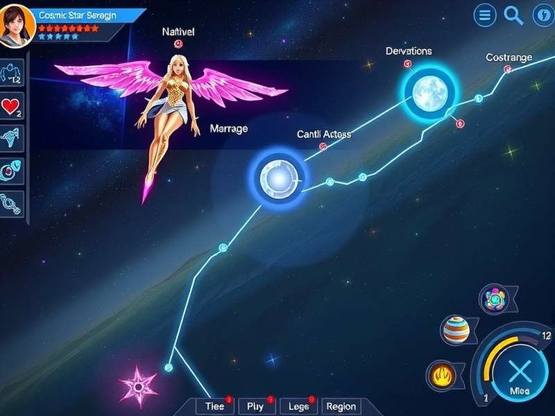 Cosmic Star Sovereign galaxy map showing different regions