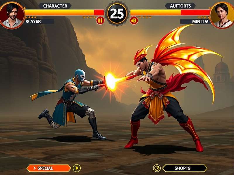 Indian Critical Combat character showcasing special move