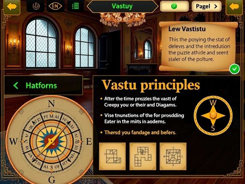 Vastu compass and architectural diagrams from Vastu Creepy Villa