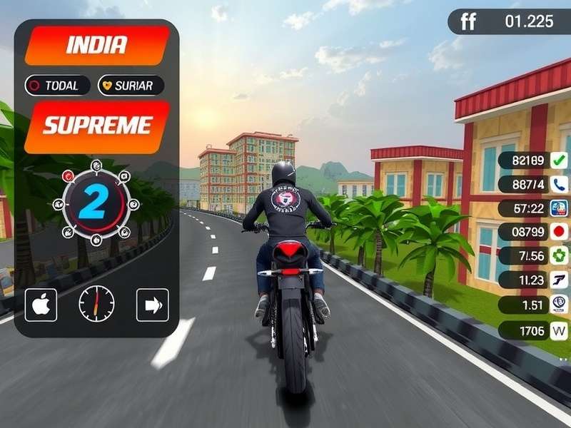 Turbo Rider Supreme gameplay showing Indian city environment