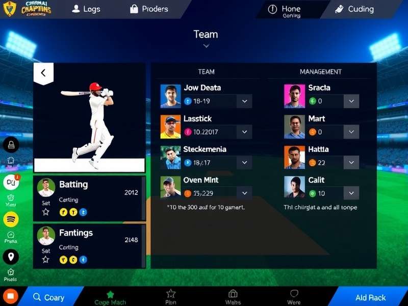 Chennai Cricket Champions gameplay screenshot showing batting interface