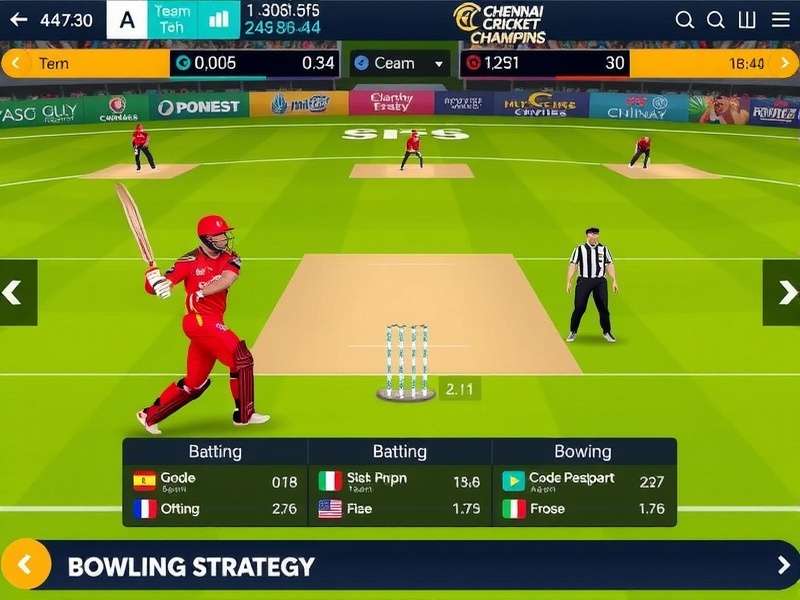 Chennai Cricket Champions team management interface