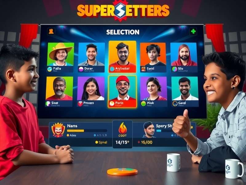 Super Setters gameplay interface showing character selection and strategy options