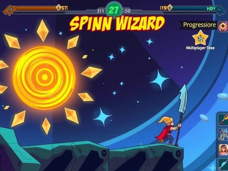 Spin Surge Wizard gameplay screenshot showing magical spinning mechanics