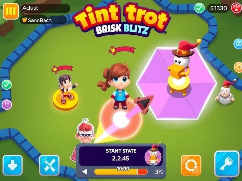 Tint Trot Brisk Blitz gameplay screenshot showing colorful interface and characters