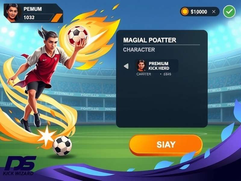 Premium Kick Wizard Legend gameplay screenshot showing magical football action