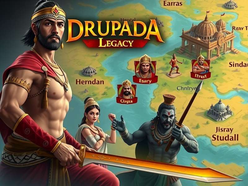 Drupada S Legacy gameplay screenshot showing strategic map