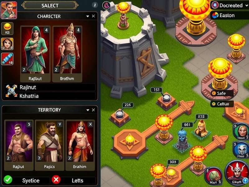 Sage Realm Dominator battle strategy illustration showing unit formations and territory control