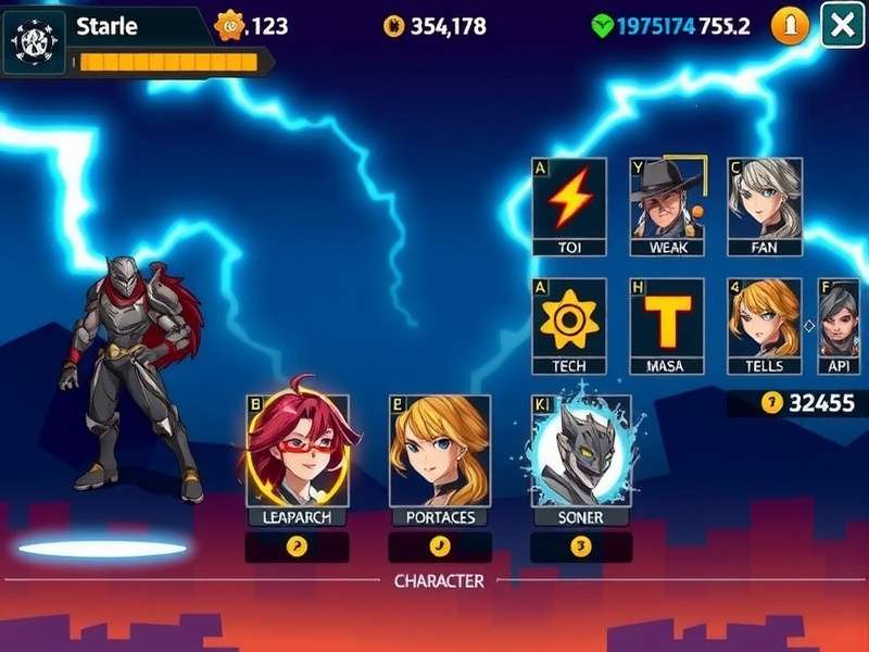 Electric Fury Commander character selection screen