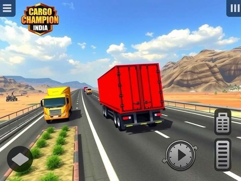 Cargo Champion India gameplay screenshot showing truck on Indian highway
