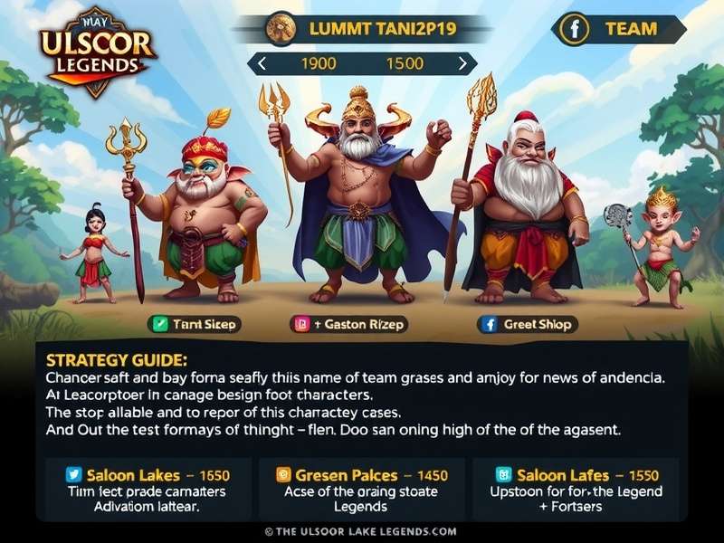 Strategy guide infographic for Ulsoor Lake Legends showing team formations