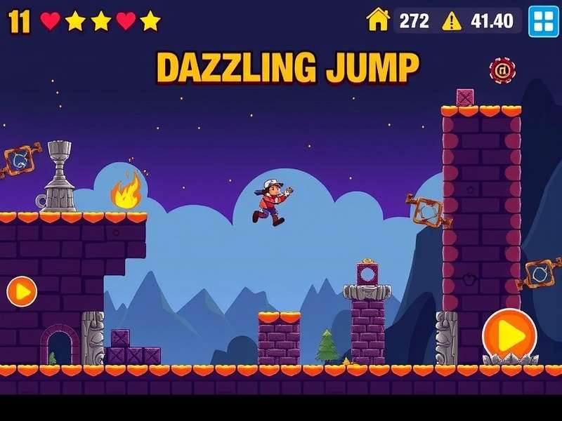 Dazzling Jump gameplay screenshot showing character mid-jump