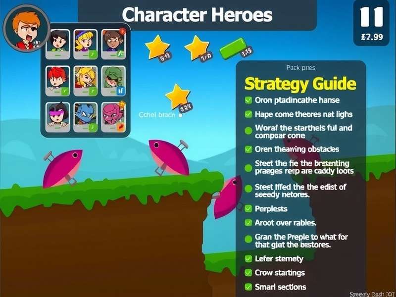 Speedy Dash Pro character selection screen showing multiple heroes