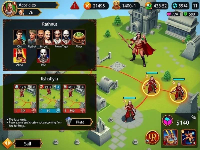 Sage Realm Dominator gameplay screenshot showing character selection and battle interface