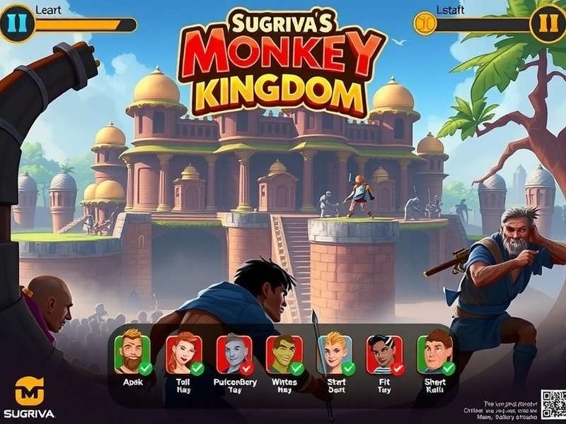 Sugriva S Monkey Kingdom battle scene with monkey warriors