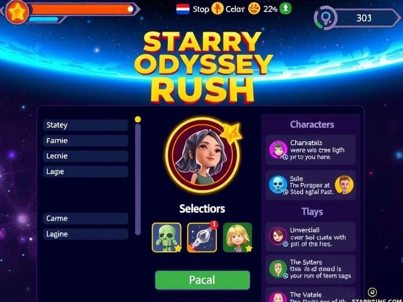 Starry Odyssey Rush gameplay screenshot showing cosmic exploration