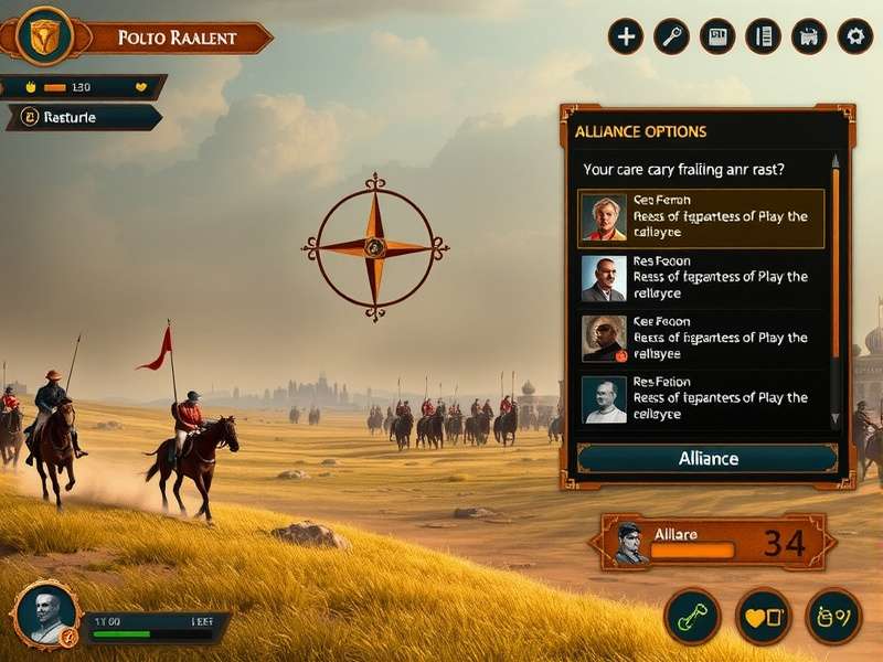 Polo Rajput War diplomatic interface showing alliance options