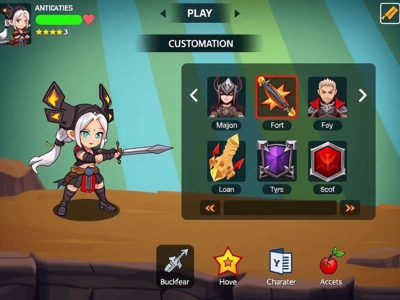 Starry Warrior Quest character customization interface