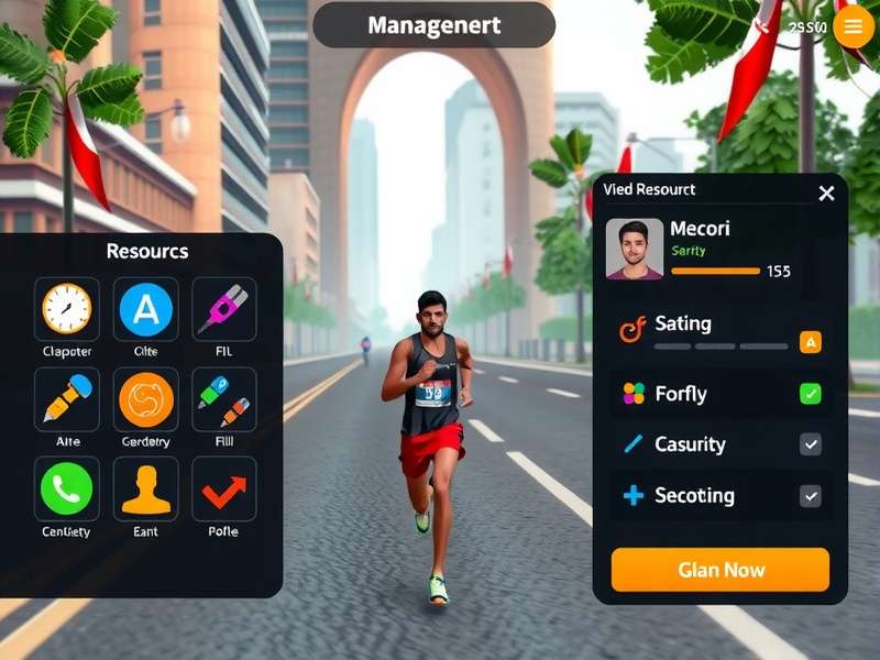 Bangalore Marathon Maestro gameplay screenshot showing runner in Bangalore city