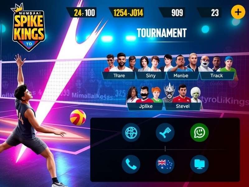 Mumbai Spike Kings gameplay screenshot showing intense volleyball action