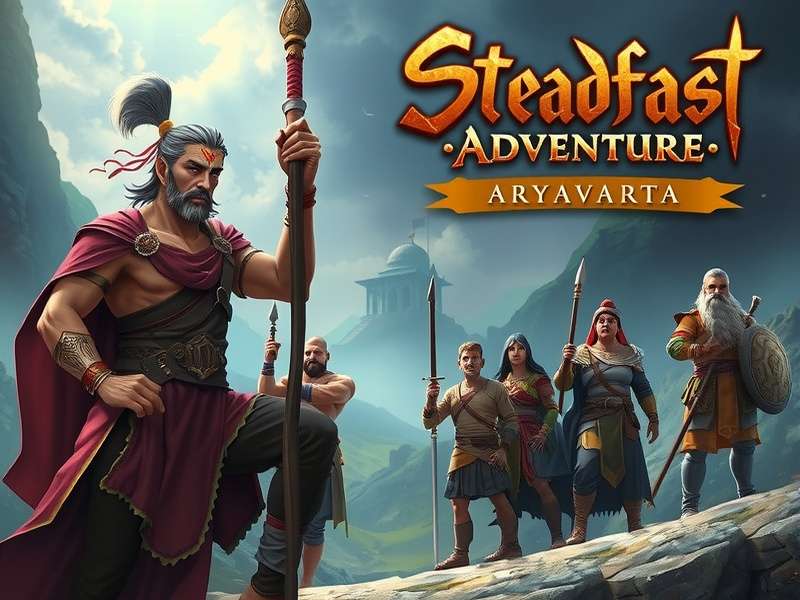 Steadfast Adventure game cover art showing main character Arjun in a dramatic pose