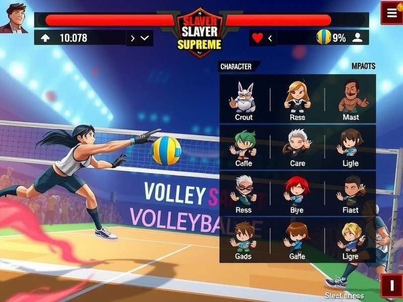 Volley Hero Slayer Supreme gameplay screenshot showing intense volleyball action