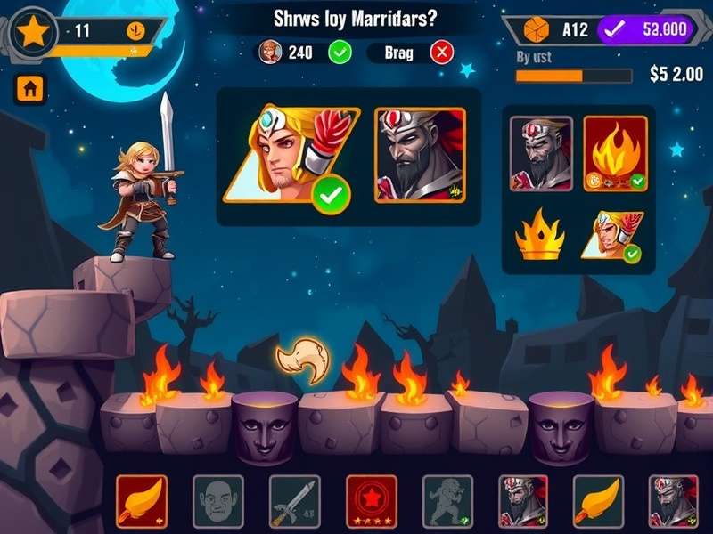 Starry Warrior Quest character selection screen showing multiple warriors
