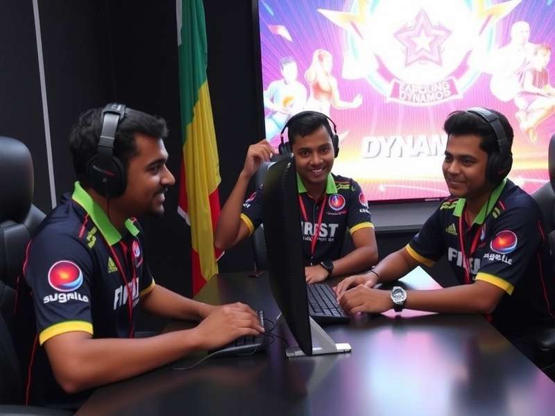 Tamil Nadu Dynamos players in competitive gaming setup