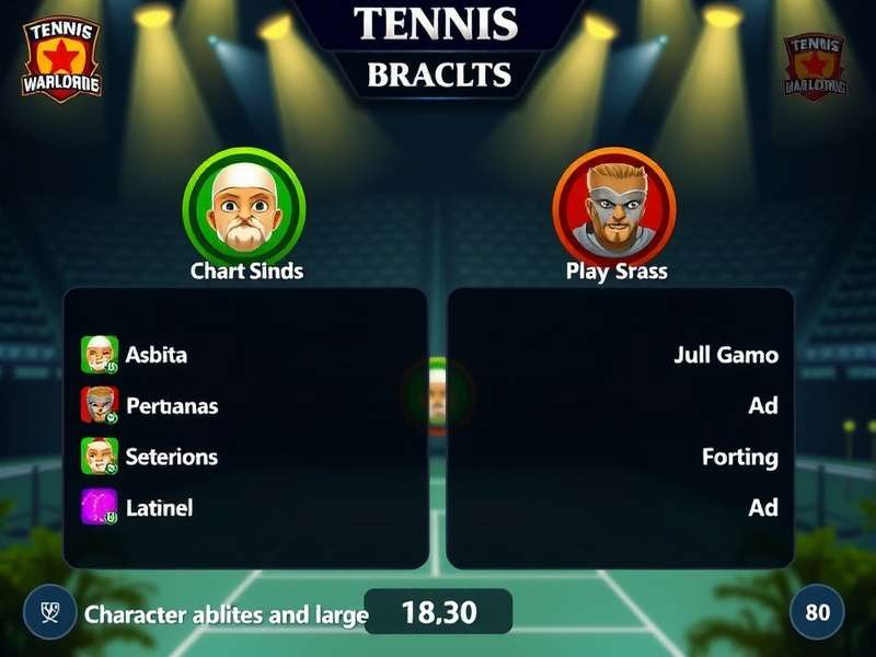 Tennis Warlord Elite character abilities showcase
