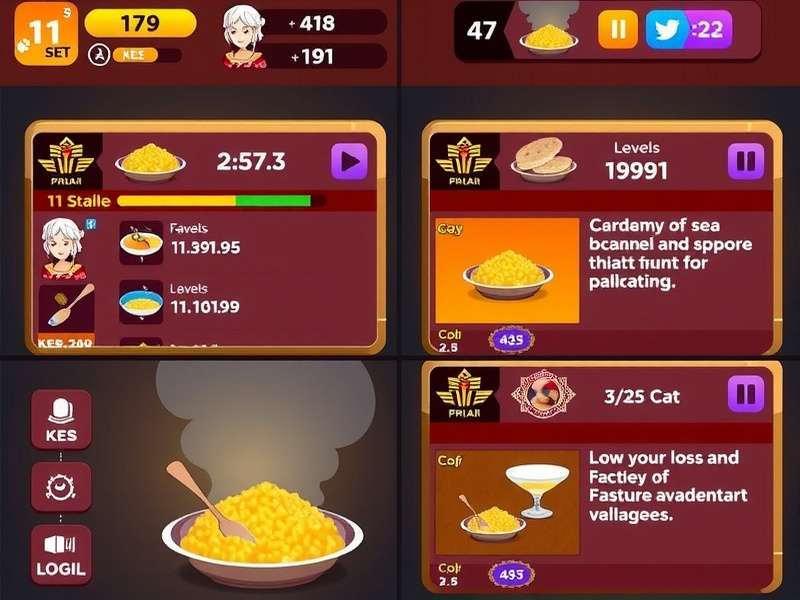 Biryani Sprint Master gameplay screenshot showing cooking interface