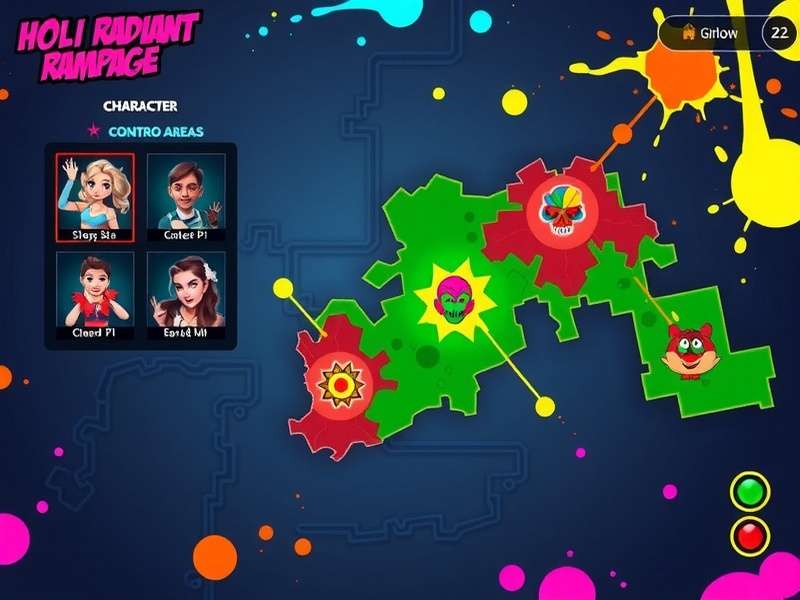 Holi Radiant Rampage character selection screen