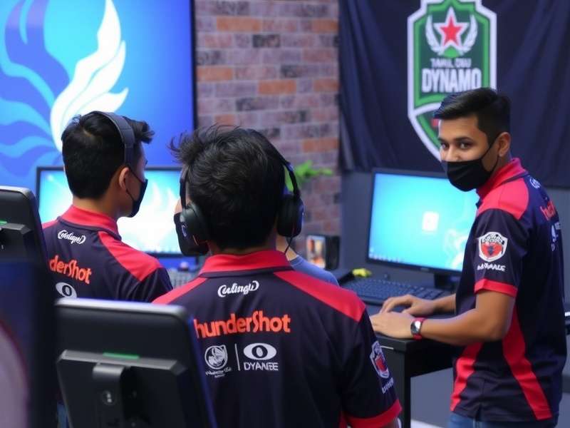 Tamil Nadu Dynamos team celebrating a tournament victory