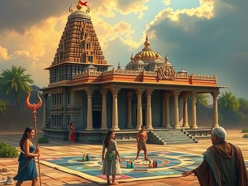 Belur Temple Marvel Triumph game board with pieces