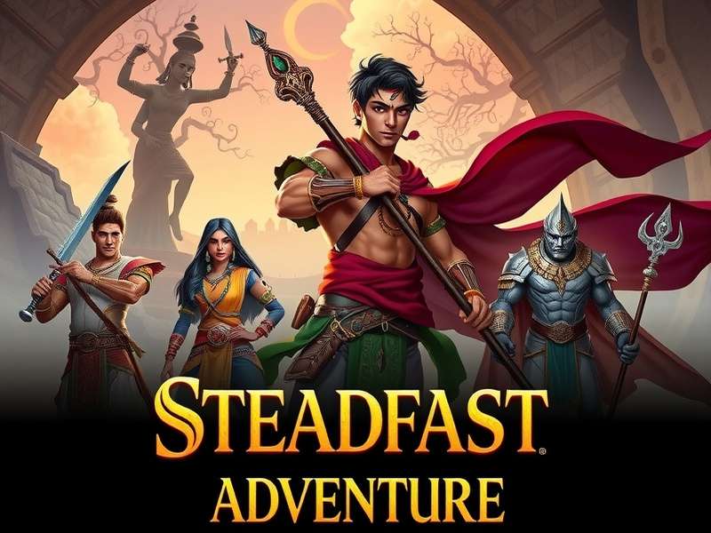 Character lineup from Steadfast Adventure showing main protagonists and antagonists