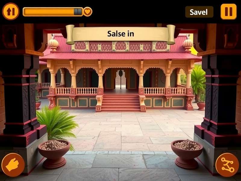 Haveli Adventure Seekers gameplay screenshot showing ancient Indian architecture