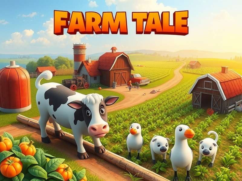 Farm Tale Game Screenshot showing vibrant farming landscape