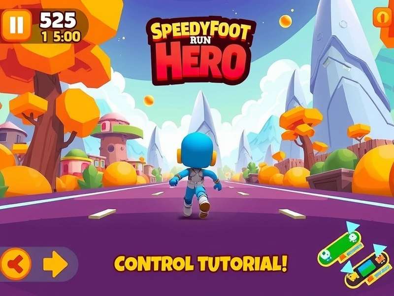 Speedyfoot Run Hero gameplay screenshot showing character running through vibrant environment